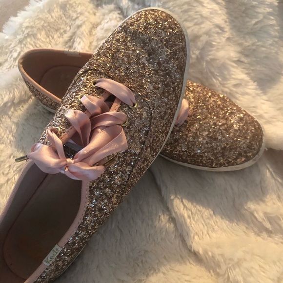 Glitter Rose Gold Kate Spade Keds - Picture 2 of 6